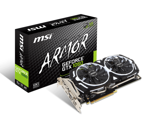 MSI GeForce GTX 1060 ARMOR OC V1 6GB GDDR5 - 323944 - zdjęcie